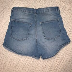 high waist denim shorts